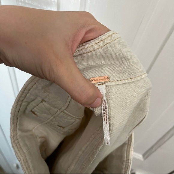 Free People Alpha Utility Willow Cream Raw Hem Button Front Mini Skirt Size 2 V1 - Picture 5 of 8